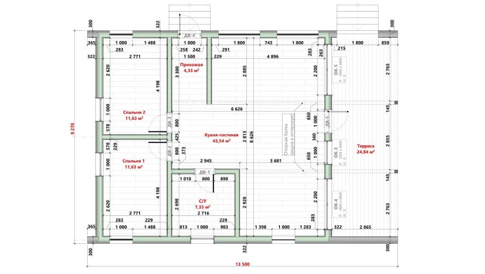 Дом в стиле Барнхаус_Фото проекта_План дома